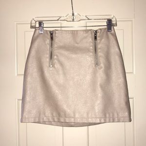 Forever 21 nude gold leather skirt